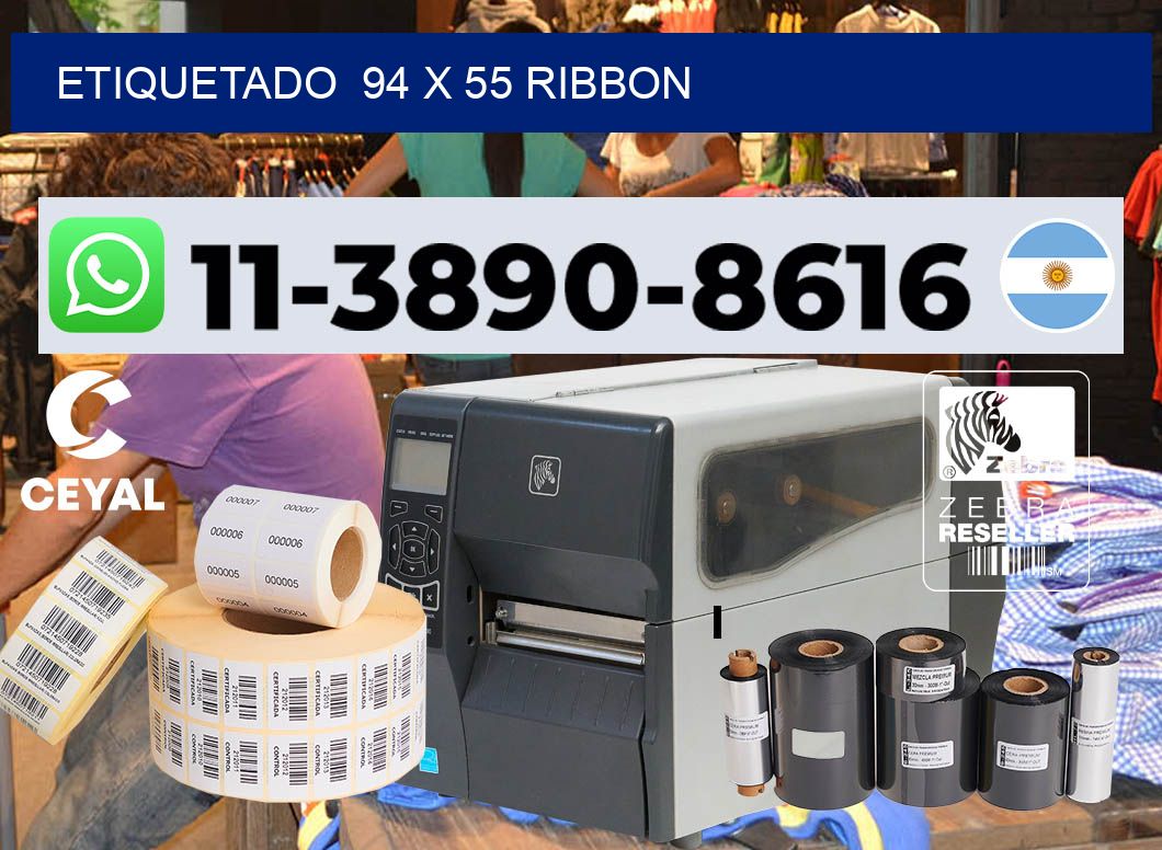 Etiquetado  94 x 55 ribbon