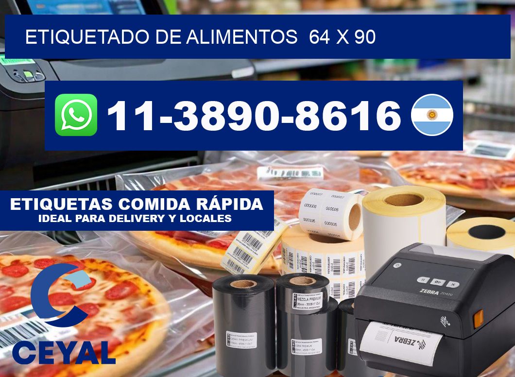 Etiquetado de alimentos  64 x 90