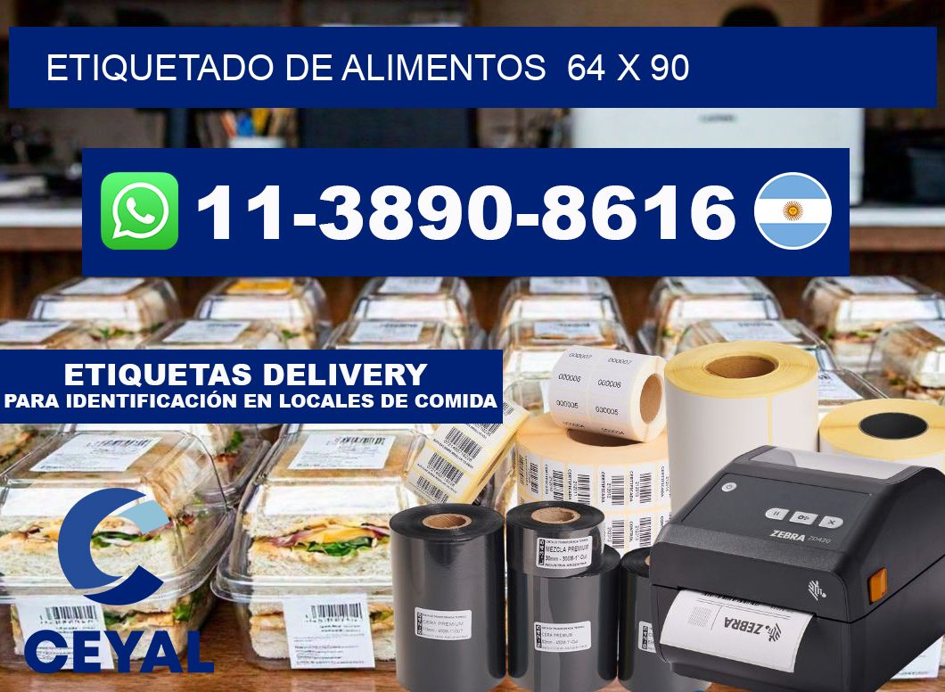 Etiquetado de alimentos  64 x 90