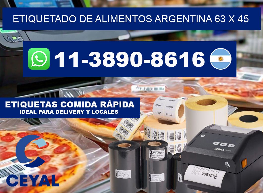 Etiquetado de alimentos Argentina 63 x 45