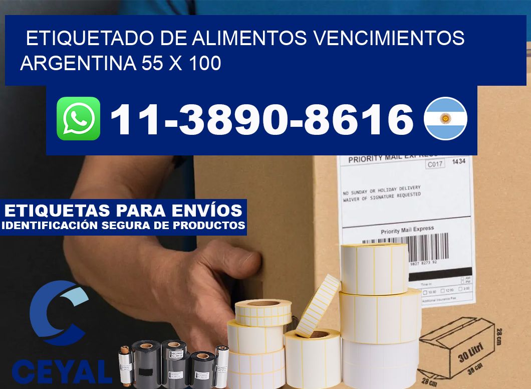 Etiquetado de alimentos vencimientos Argentina 55 x 100