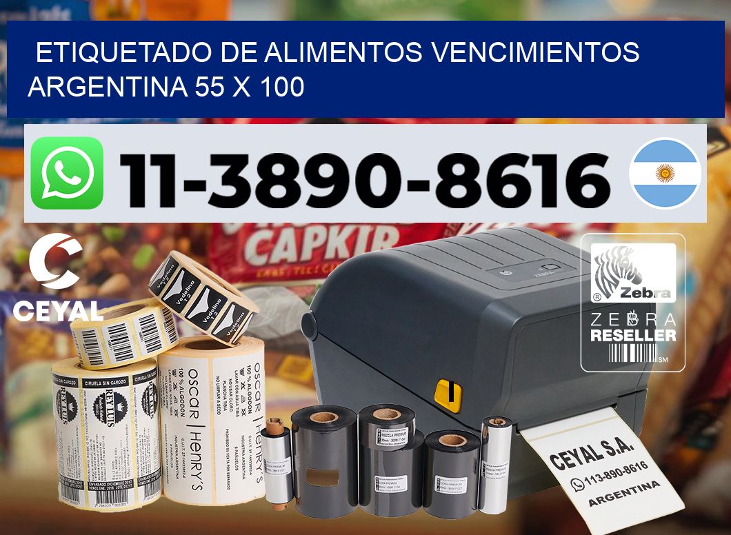 Etiquetado de alimentos vencimientos Argentina 55 x 100