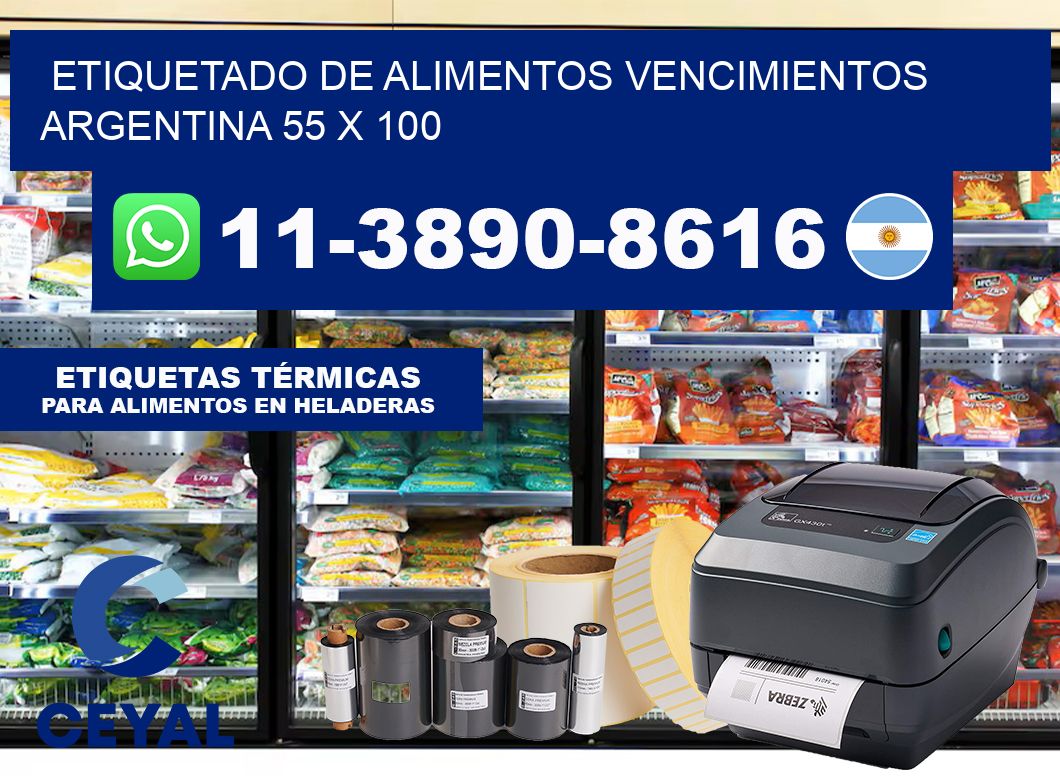 Etiquetado de alimentos vencimientos Argentina 55 x 100