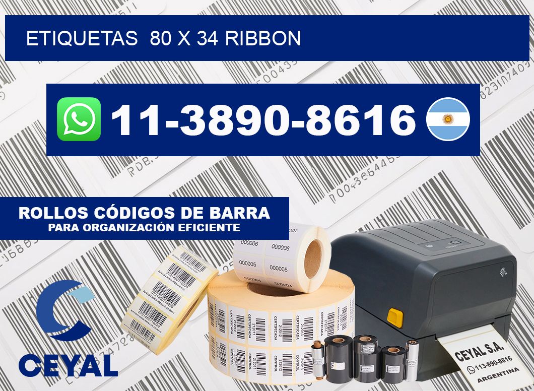Etiquetas  80 x 34 ribbon