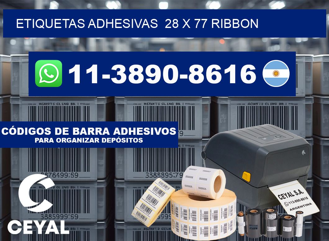 Etiquetas adhesivas  28 x 77 ribbon