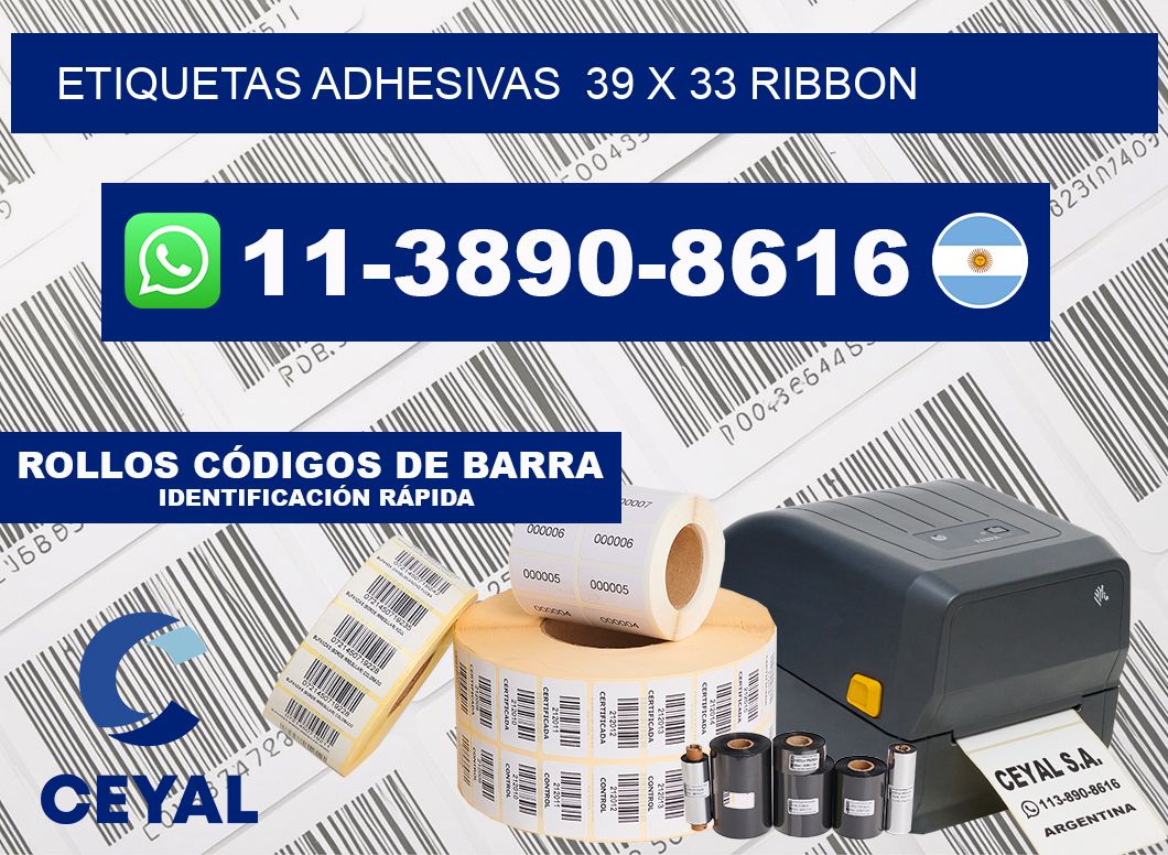 Etiquetas adhesivas  39 x 33 ribbon