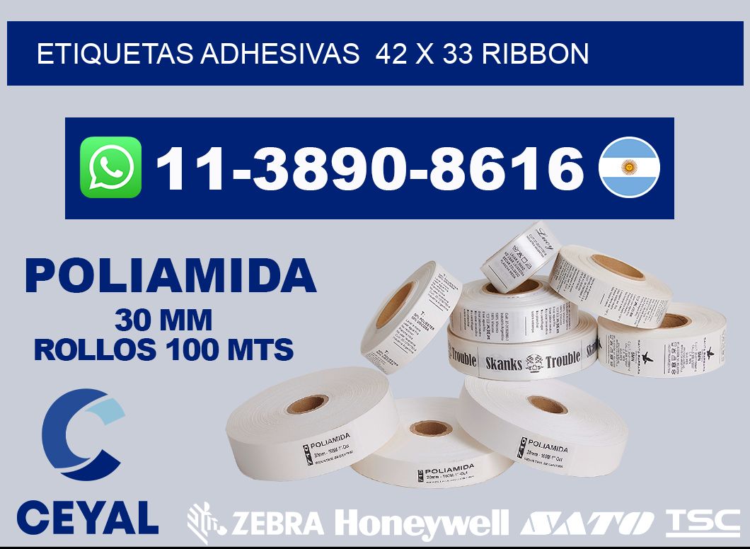 Etiquetas adhesivas 42 x 33 ribbon