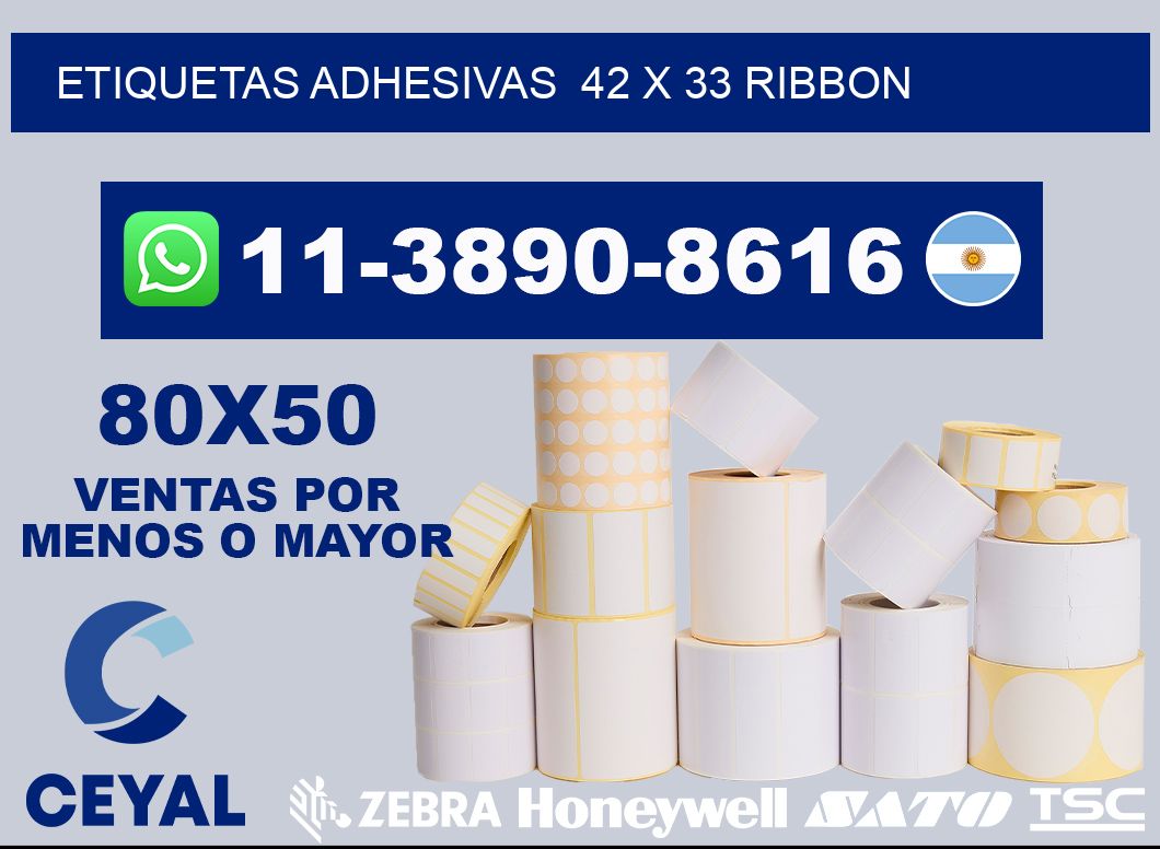 Etiquetas adhesivas 42 x 33 ribbon