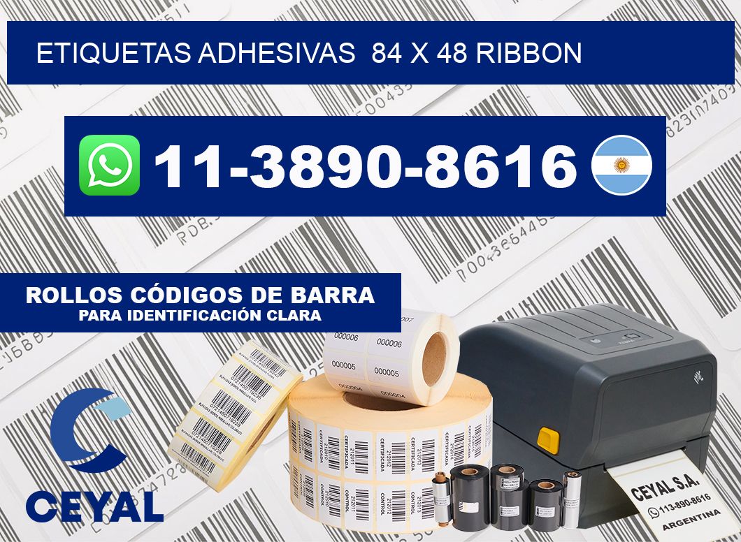 Etiquetas adhesivas  84 x 48 ribbon