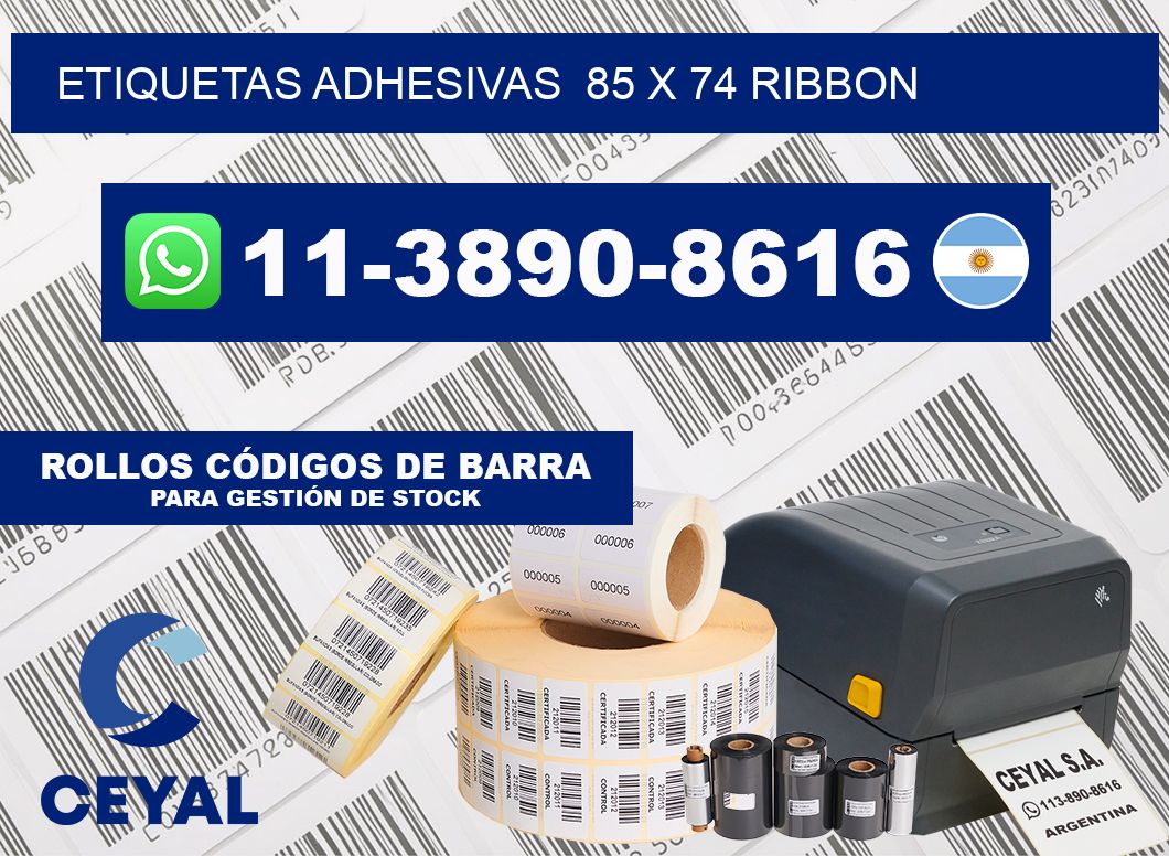 Etiquetas adhesivas  85 x 74 ribbon