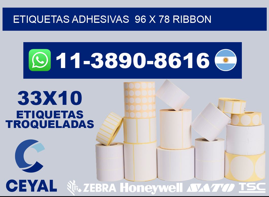 Etiquetas adhesivas 96 x 78 ribbon