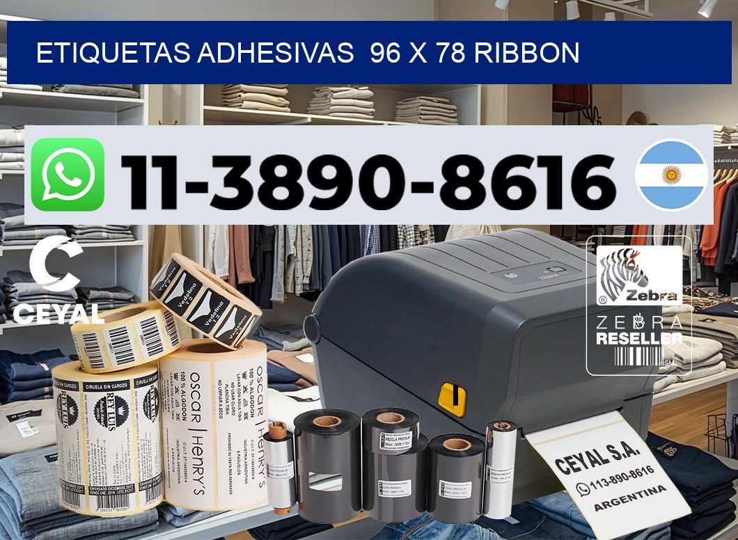 Etiquetas adhesivas  96 x 78 ribbon