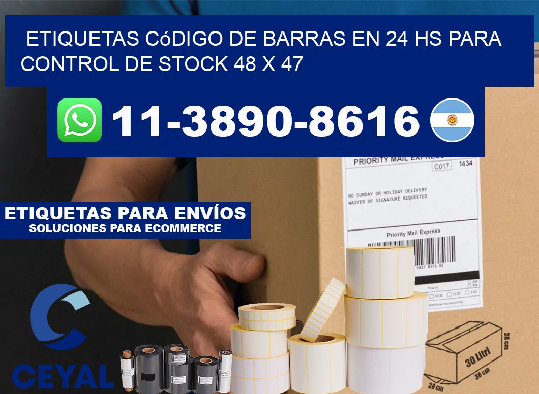 Etiquetas código de barras en 24 hs para control de stock 48 x 47