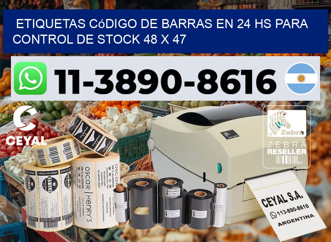Etiquetas código de barras en 24 hs para control de stock 48 x 47