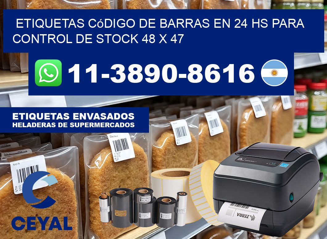 Etiquetas código de barras en 24 hs para control de stock 48 x 47