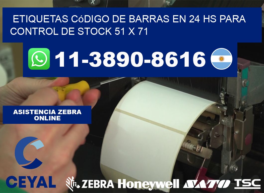Etiquetas código de barras en 24 hs para control de stock 51 x 71