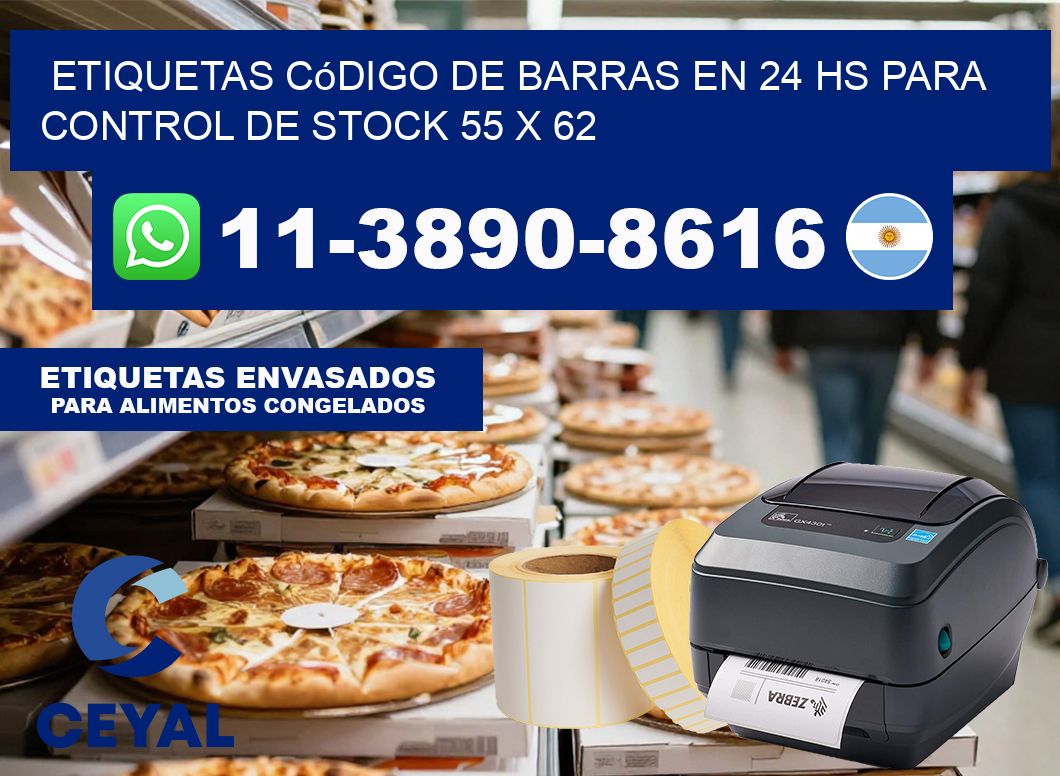 Etiquetas código de barras en 24 hs para control de stock 55 x 62