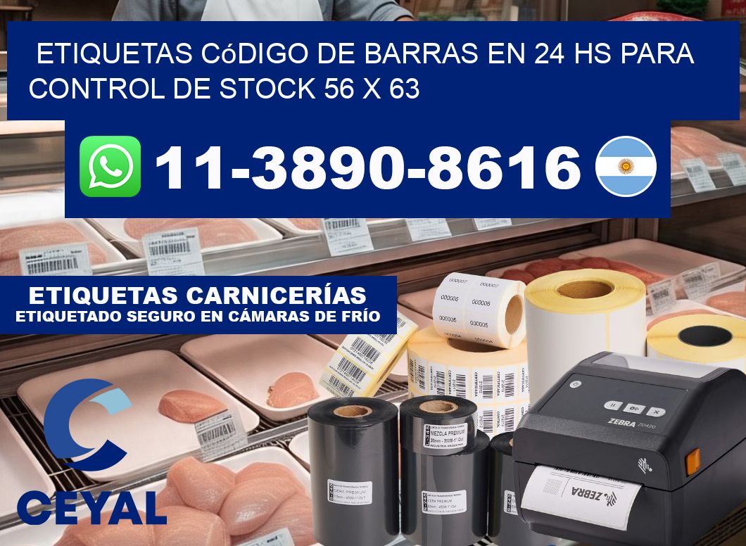 Etiquetas código de barras en 24 hs para control de stock 56 x 63