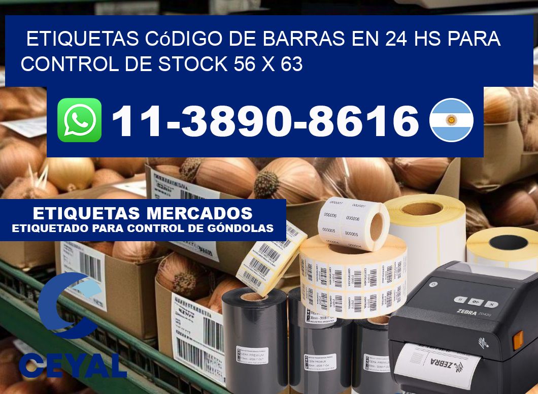 Etiquetas código de barras en 24 hs para control de stock 56 x 63