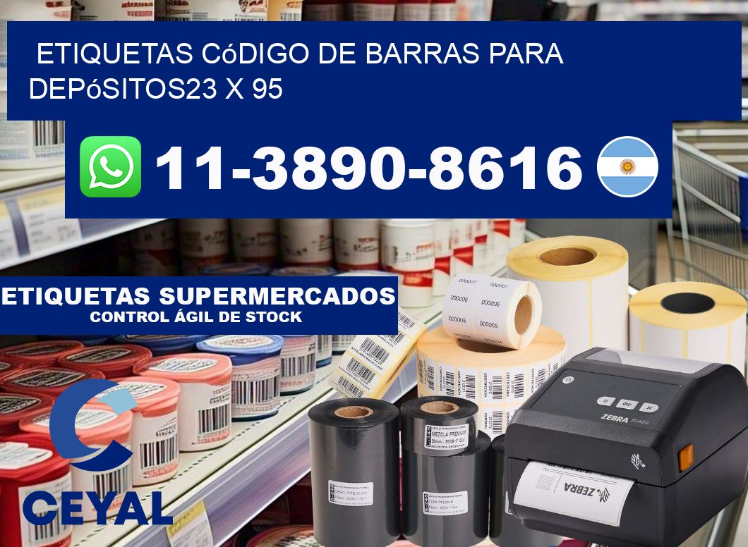 Etiquetas código de barras para depósitos23 x 95
