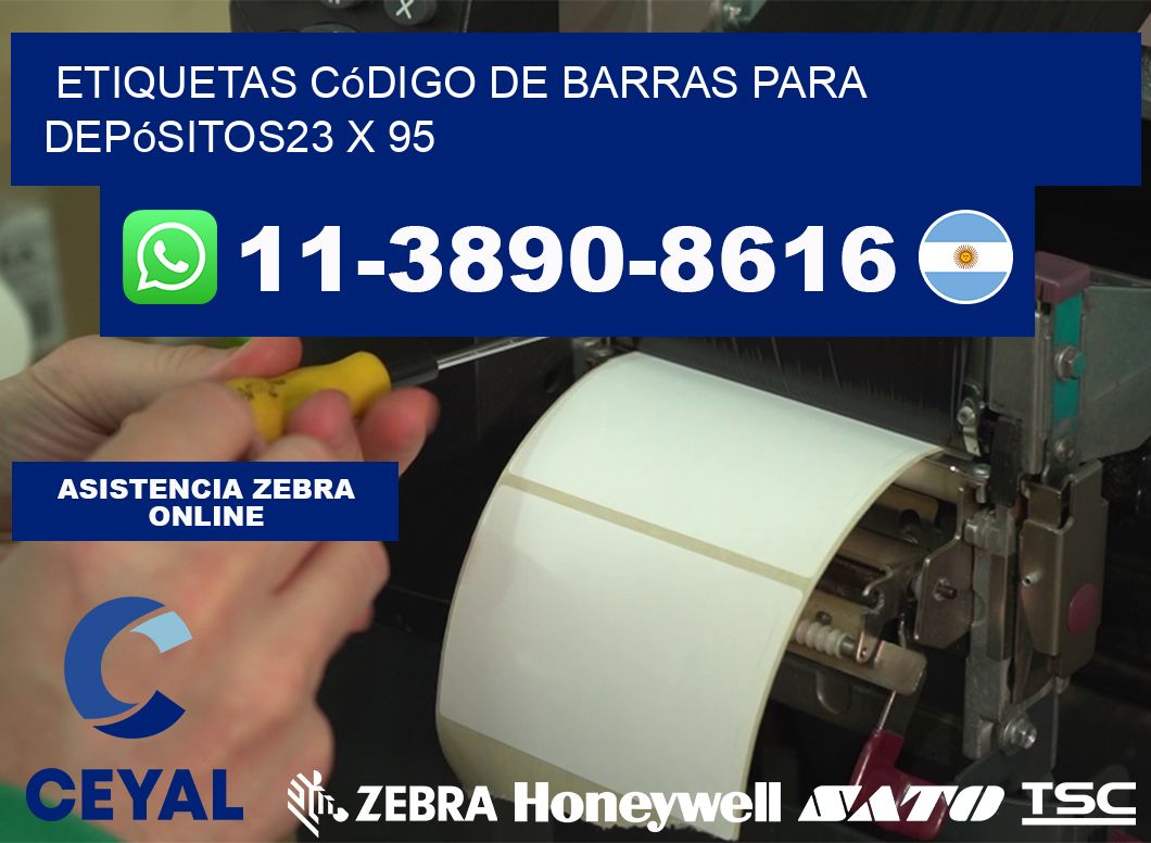 Etiquetas código de barras para depósitos23 x 95