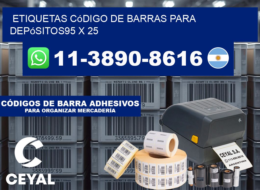 Etiquetas código de barras para depósitos95 x 25