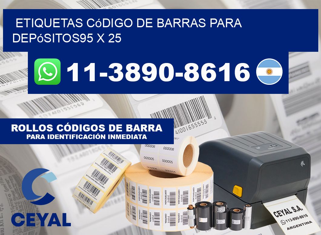 Etiquetas código de barras para depósitos95 x 25