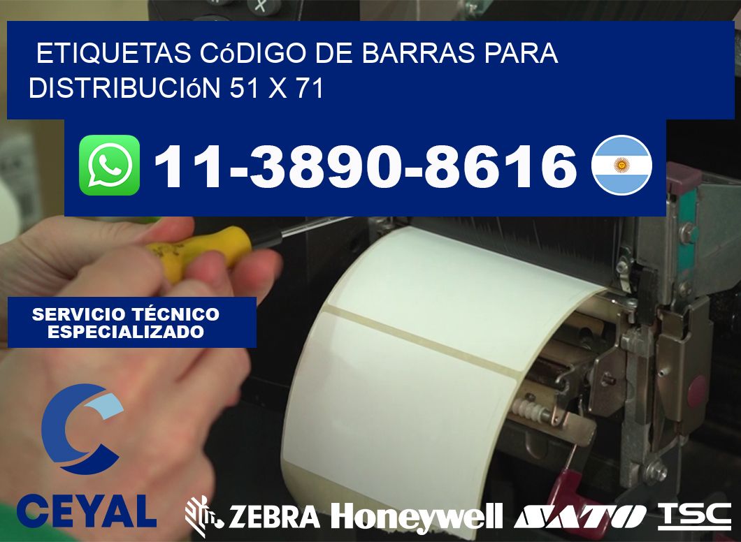 Etiquetas código de barras para distribución 51 x 71