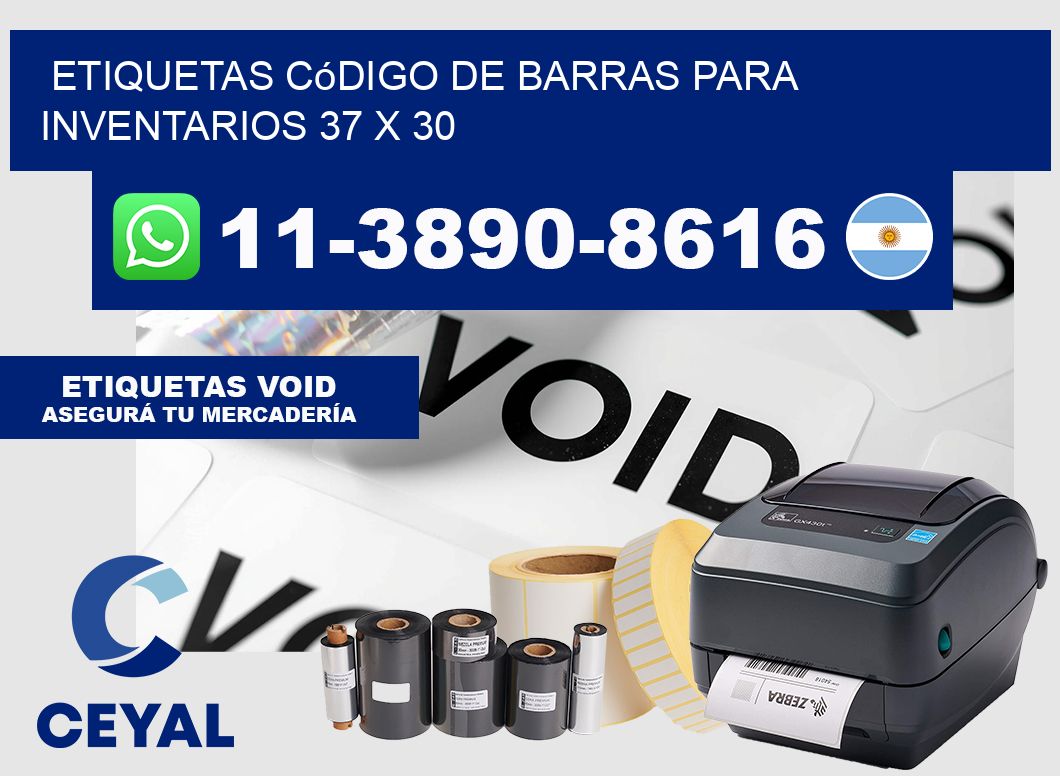 Etiquetas código de barras para inventarios 37 x 30