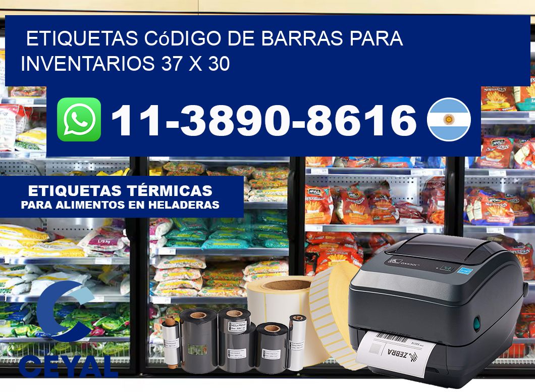 Etiquetas código de barras para inventarios 37 x 30