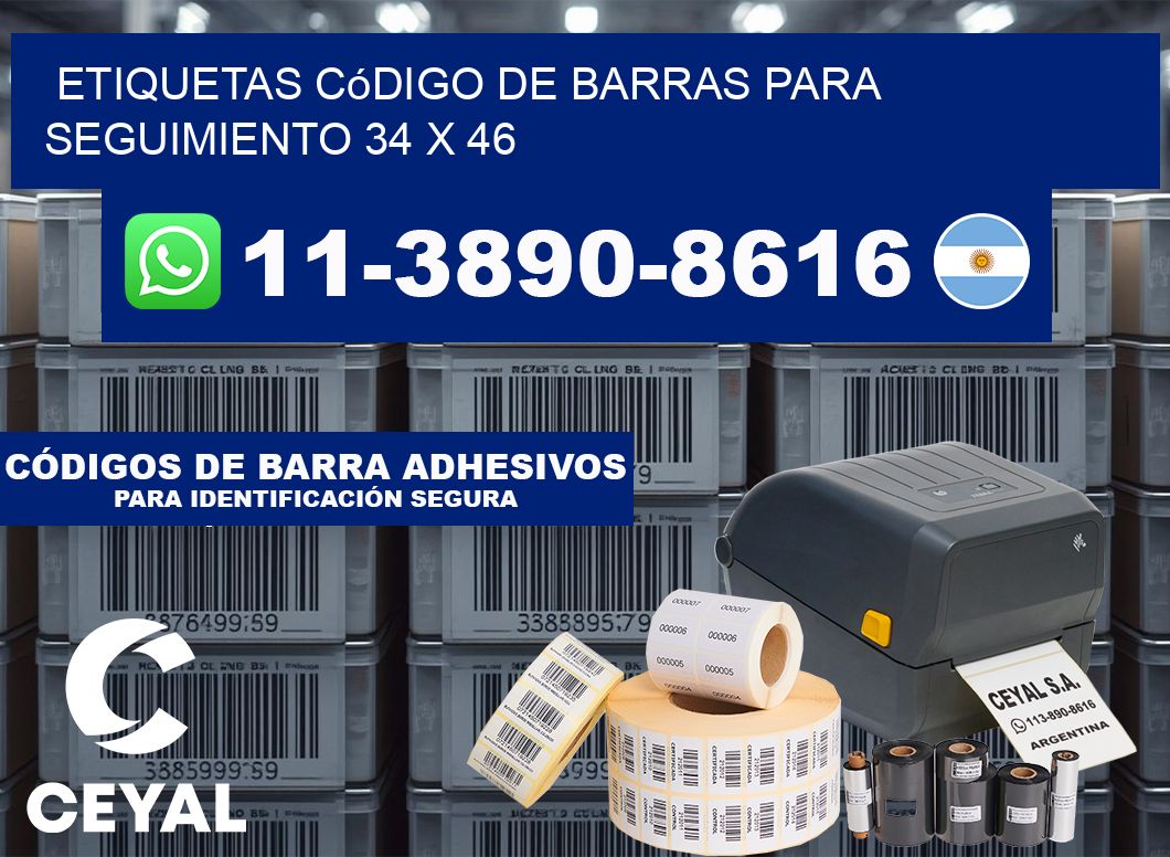 Etiquetas código de barras para seguimiento 34 x 46