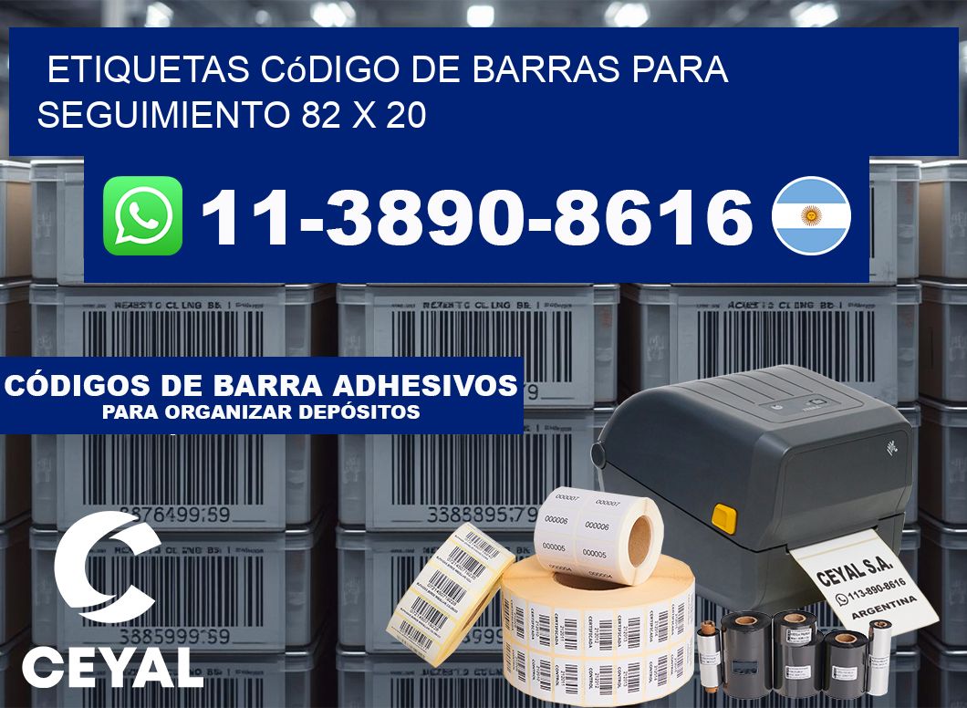 Etiquetas código de barras para seguimiento 82 x 20