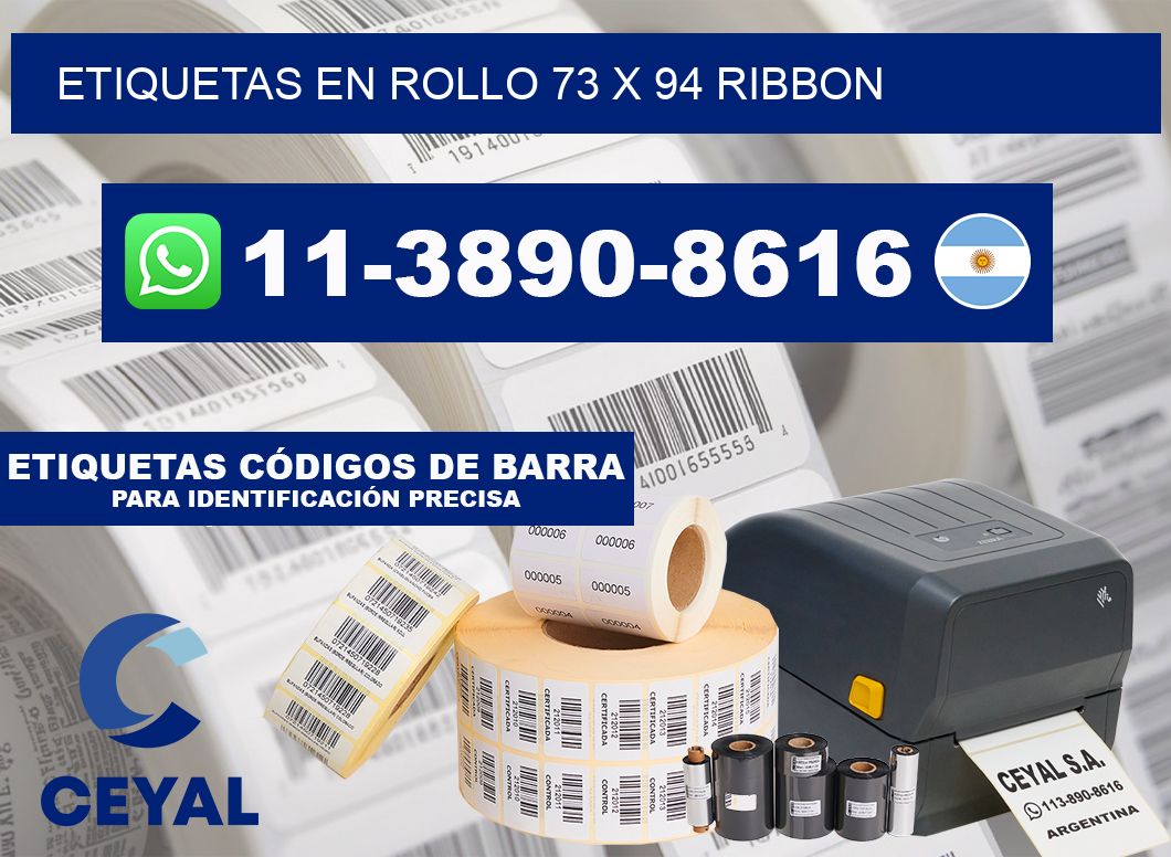 Etiquetas en rollo 73 x 94 ribbon