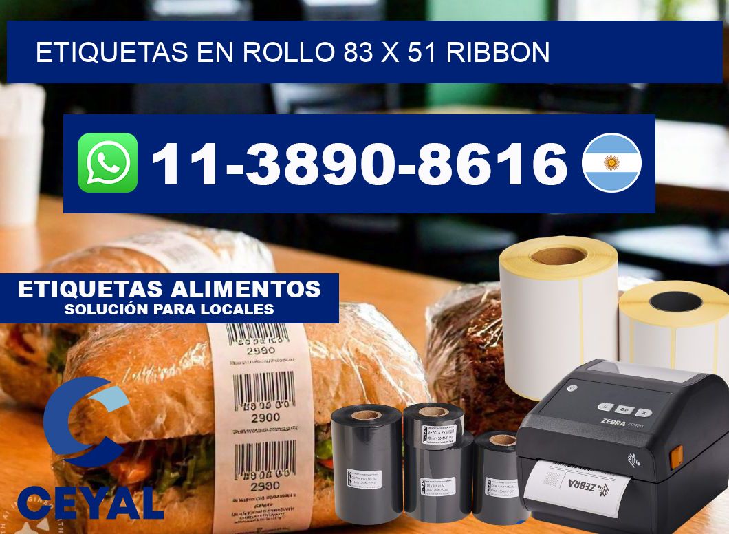 Etiquetas en rollo 83 x 51 ribbon