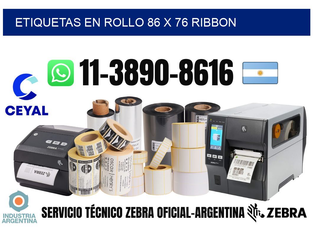 Etiquetas en rollo 86 x 76 ribbon