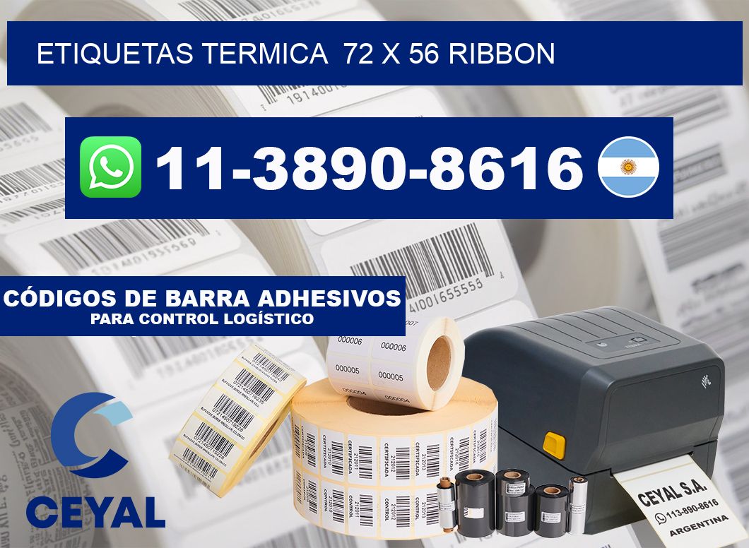 Etiquetas termica  72 x 56 ribbon