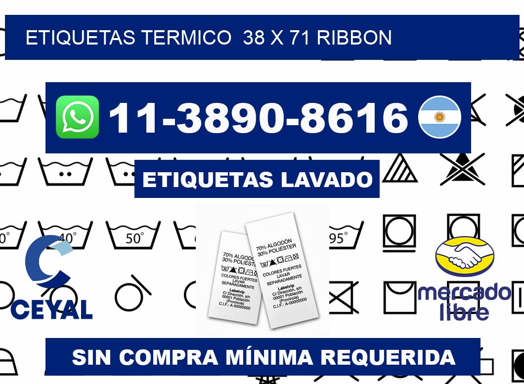 Etiquetas termico 38 x 71 ribbon