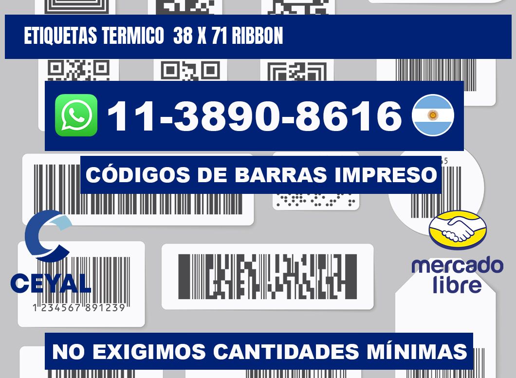 Etiquetas termico 38 x 71 ribbon