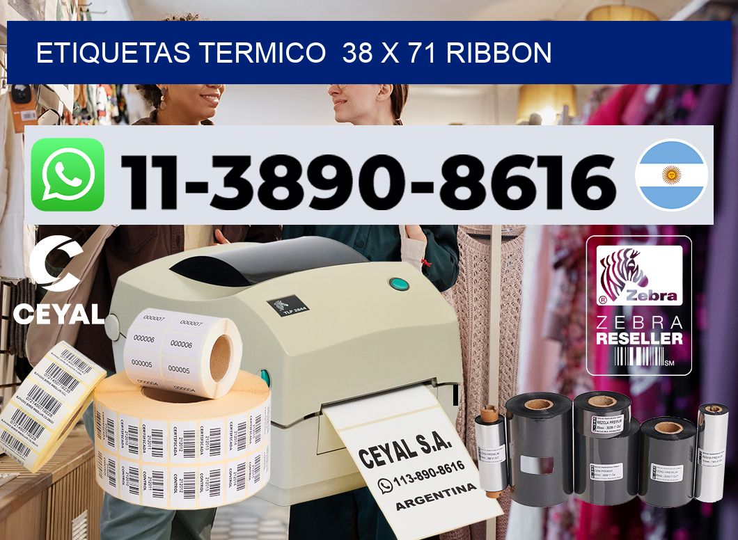 Etiquetas termico 38 x 71 ribbon