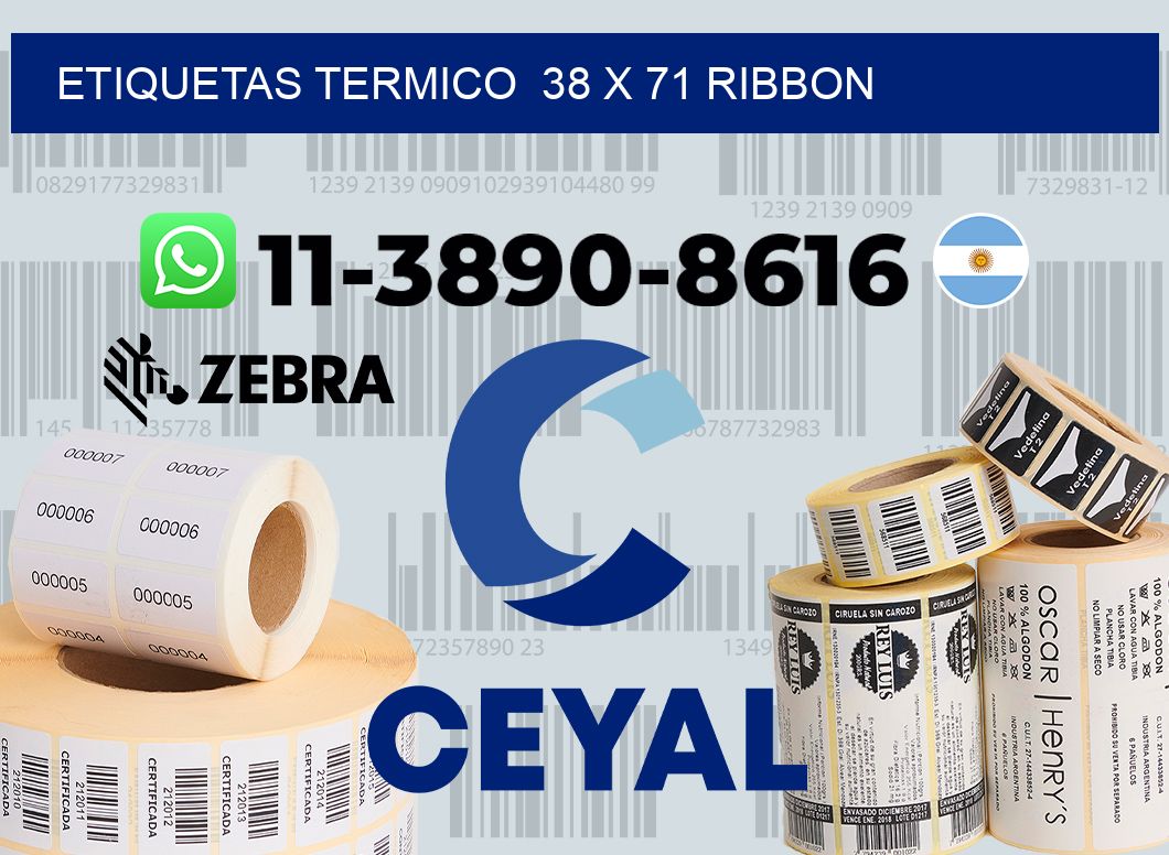 Etiquetas termico  38 x 71 ribbon