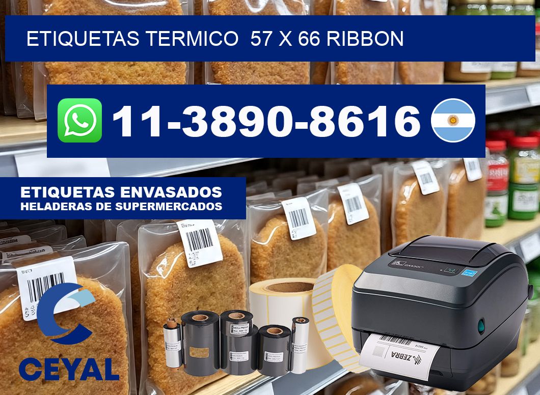 Etiquetas termico  57 x 66 ribbon