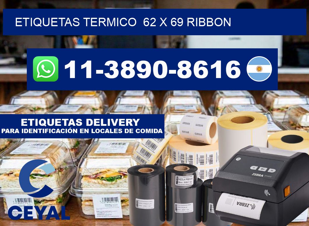 Etiquetas termico  62 x 69 ribbon
