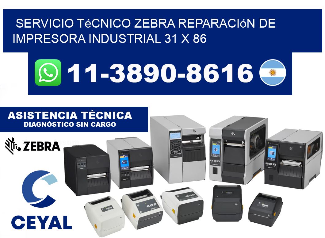 Servicio Técnico Zebra Reparación de Impresora Industrial 31 x 86