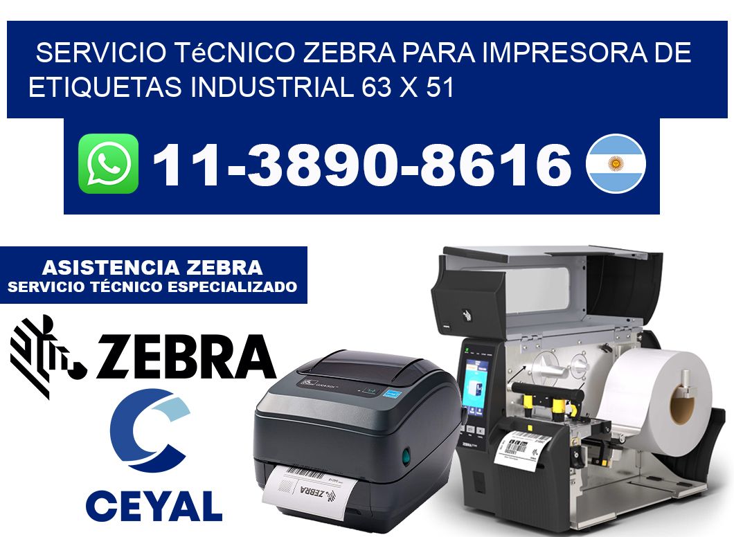 Servicio Técnico Zebra para Impresora de Etiquetas Industrial 63 x 51
