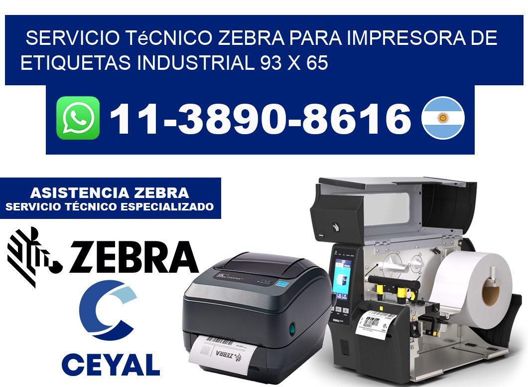 Servicio Técnico Zebra para Impresora de Etiquetas Industrial 93 x 65