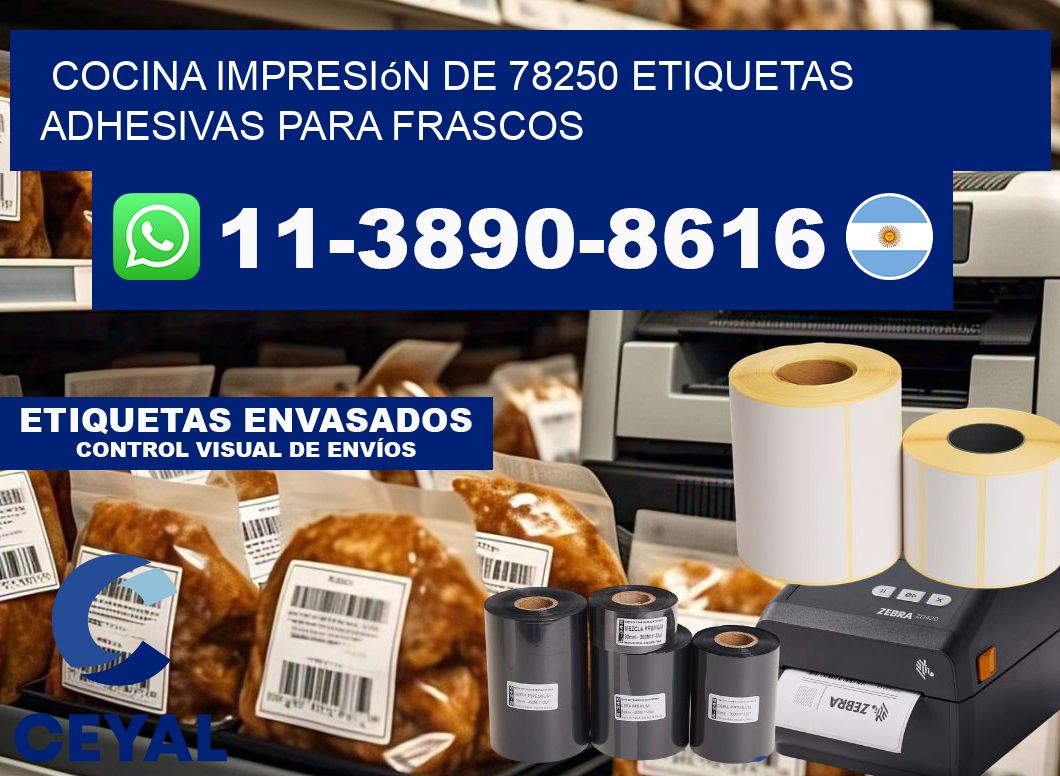 cocina impresión de 78250 etiquetas adhesivas para frascos