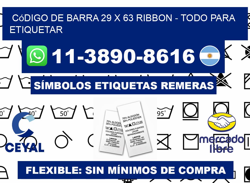 código de barra 29 x 63 ribbon - Todo para Etiquetar