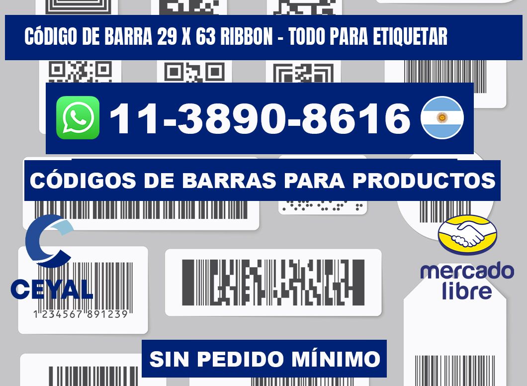 código de barra 29 x 63 ribbon - Todo para Etiquetar
