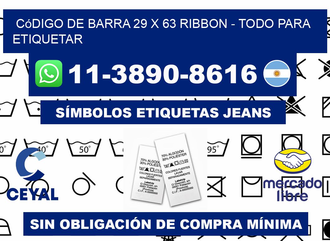 código de barra 29 x 63 ribbon - Todo para Etiquetar