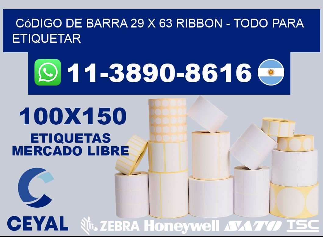 código de barra 29 x 63 ribbon - Todo para Etiquetar